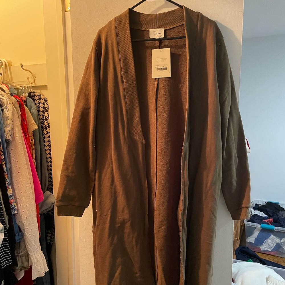 Bohme olive cardigan Sz M NWT